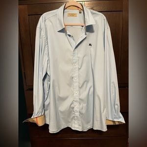 Authentic Burberry Mens light blue button up top